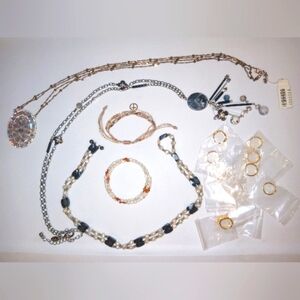 Lot 17 Pc Wearable Beautiful Costume Jewelry -Some New- Pearl -Crystal- Hematite